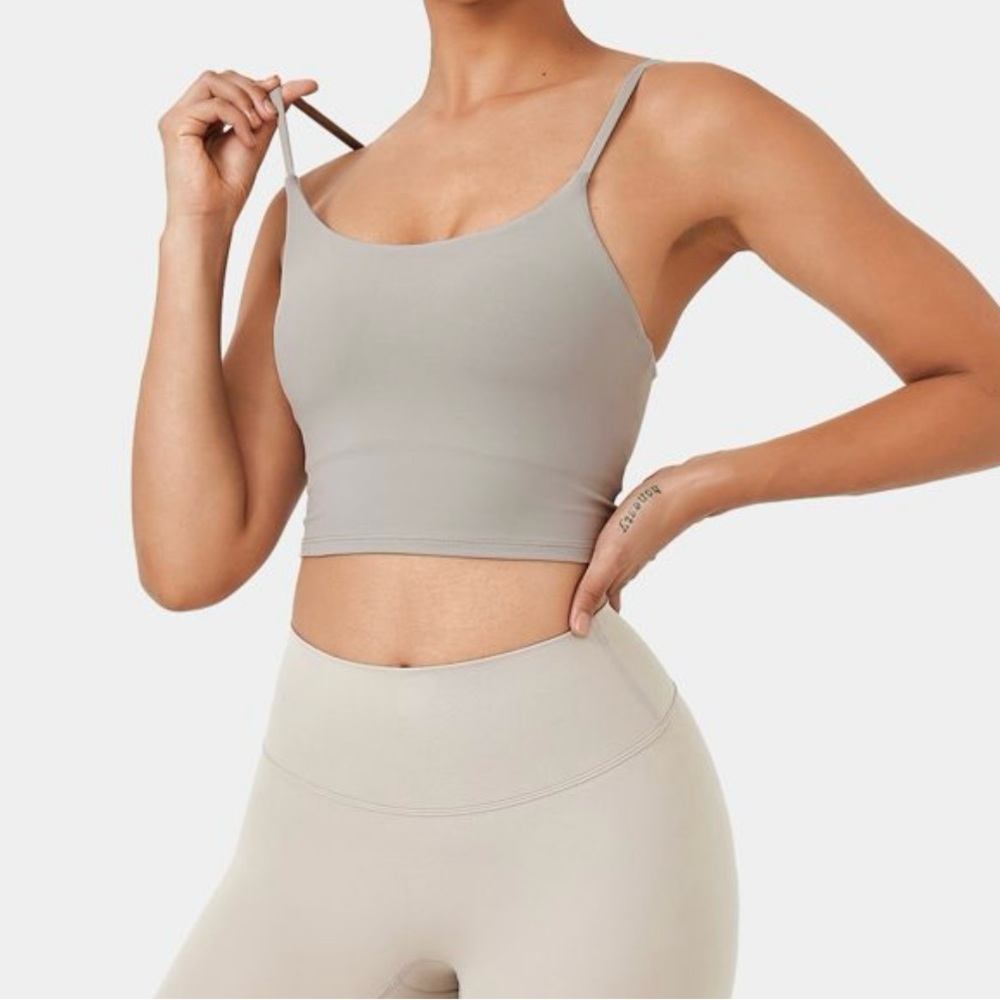 HALARA Basic Padded Workout Cropped Tank Top Size L Gray